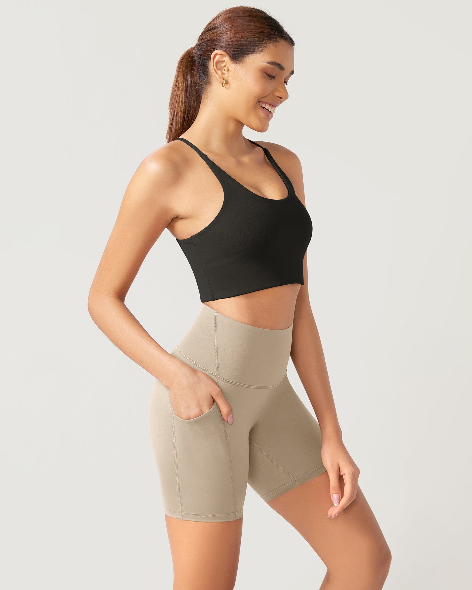 ODLEX 6 Inseam High Waist Workout Athletic Biker Shorts with Pockets - ododos