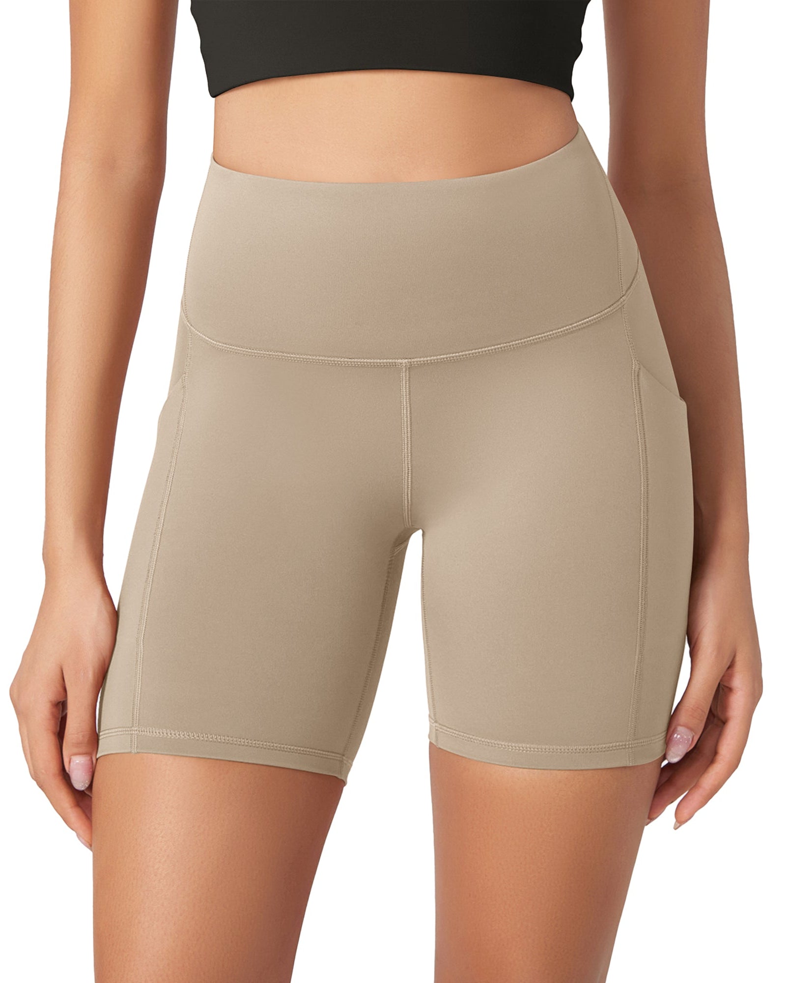 ODLEX 6 Inseam High Waist Workout Athletic Biker Shorts with Pockets - ododos