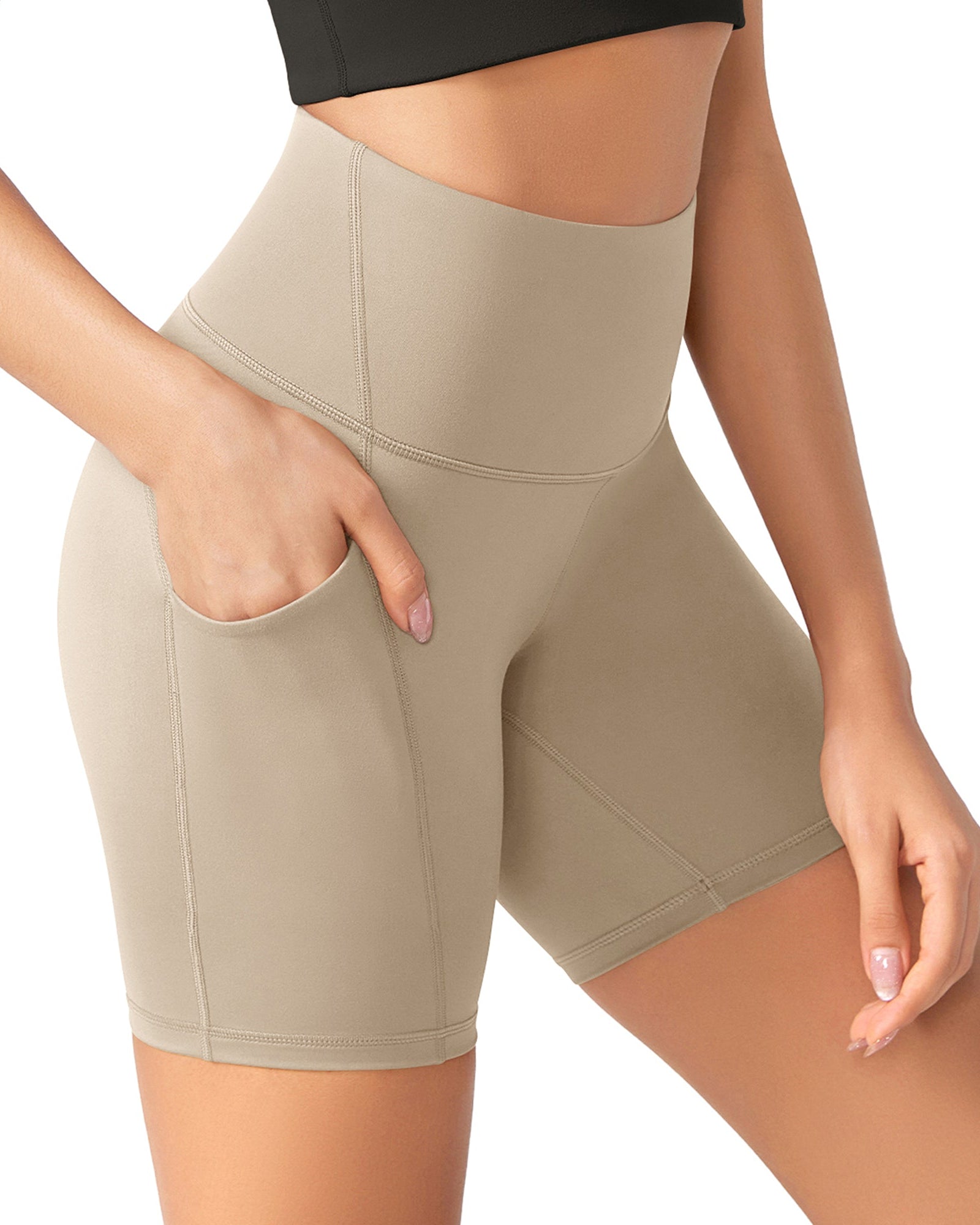 ODLEX 6 Inseam High Waist Workout Athletic Biker Shorts with Pockets - ododos
