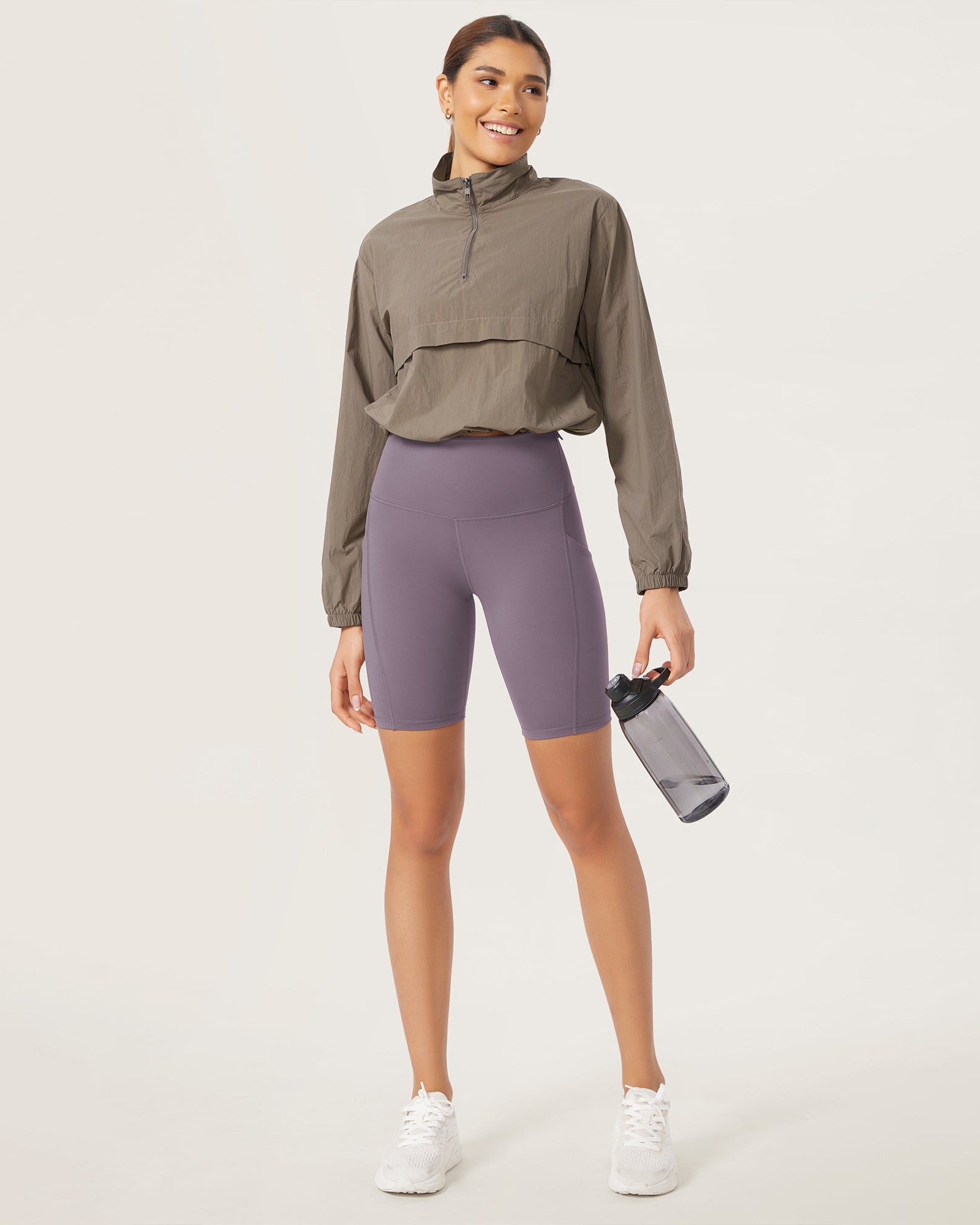 ODLEX 8 Inseam High Waist Workout Athletic Biker Shorts with Pockets - ododos