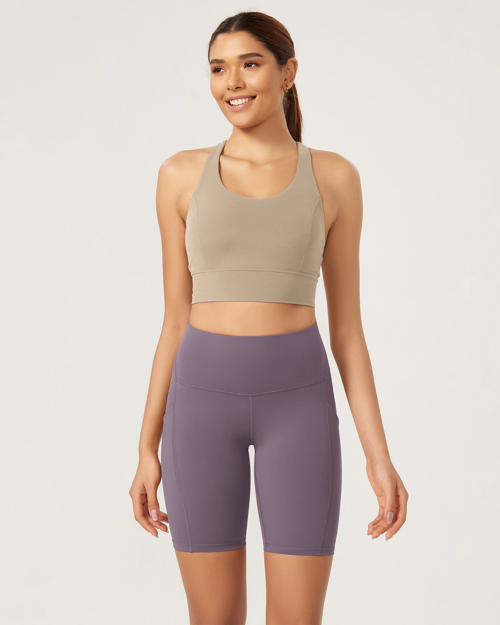 ODLEX 8 Inseam High Waist Workout Athletic Biker Shorts with Pockets - ododos