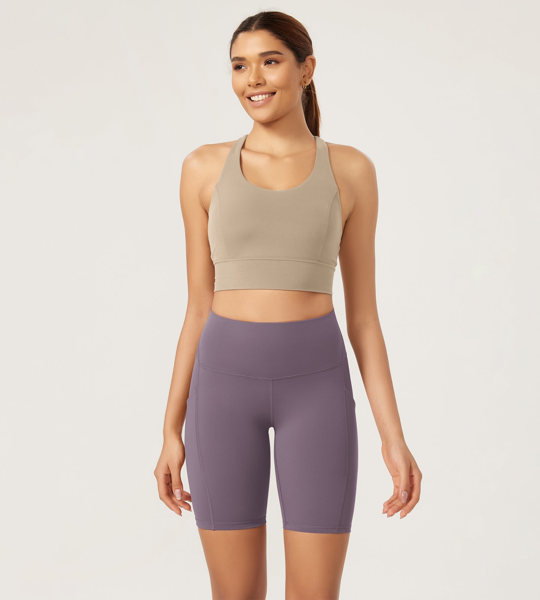 ODLEX 8 Inseam High Waist Workout Athletic Biker Shorts with Pockets - ododos