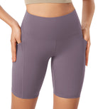 ODLEX 8 Inseam High Waist Workout Athletic Biker Shorts with Pockets - ododos