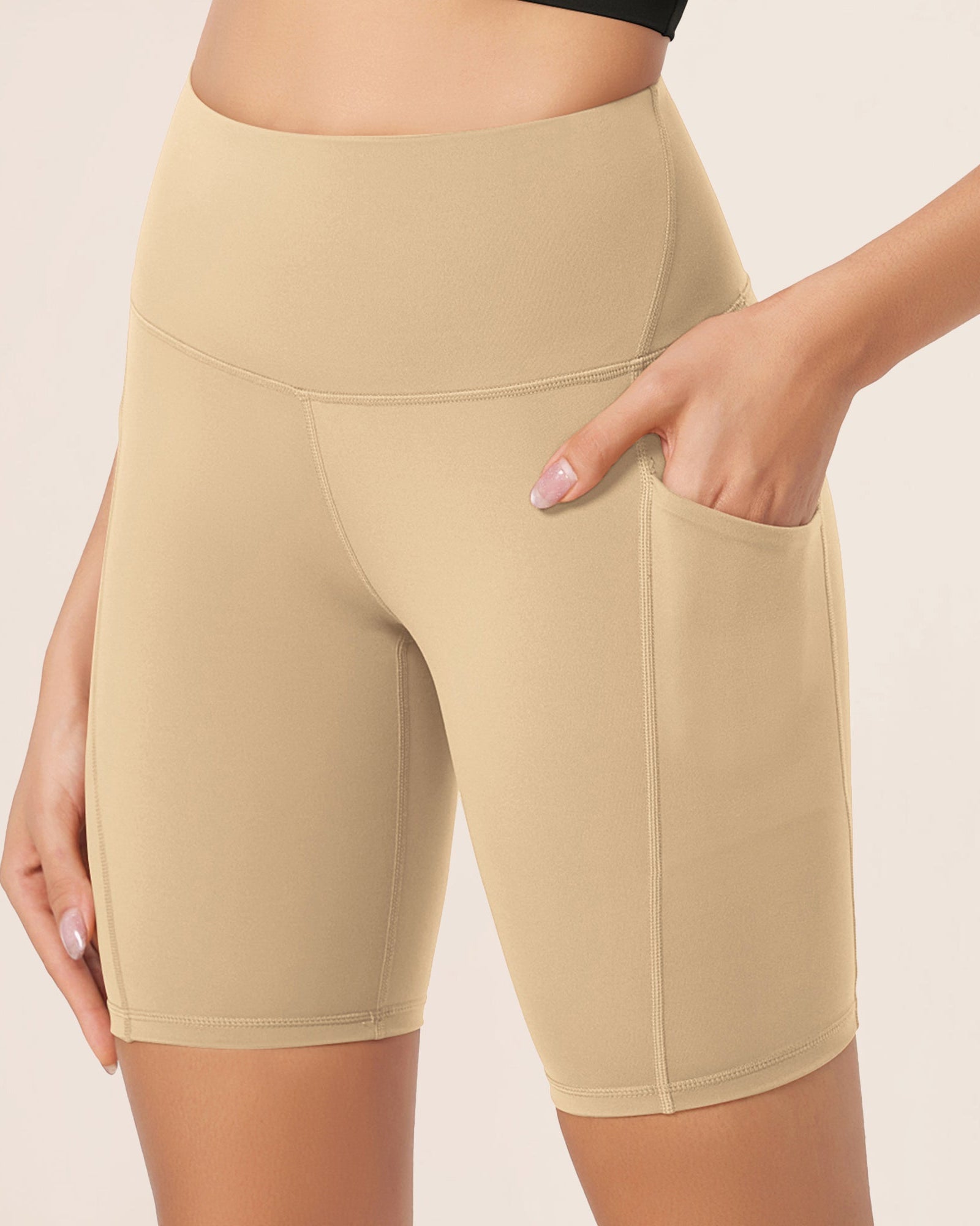 ODLEX 8 Inseam High Waist Workout Athletic Biker Shorts with Pockets - ododos