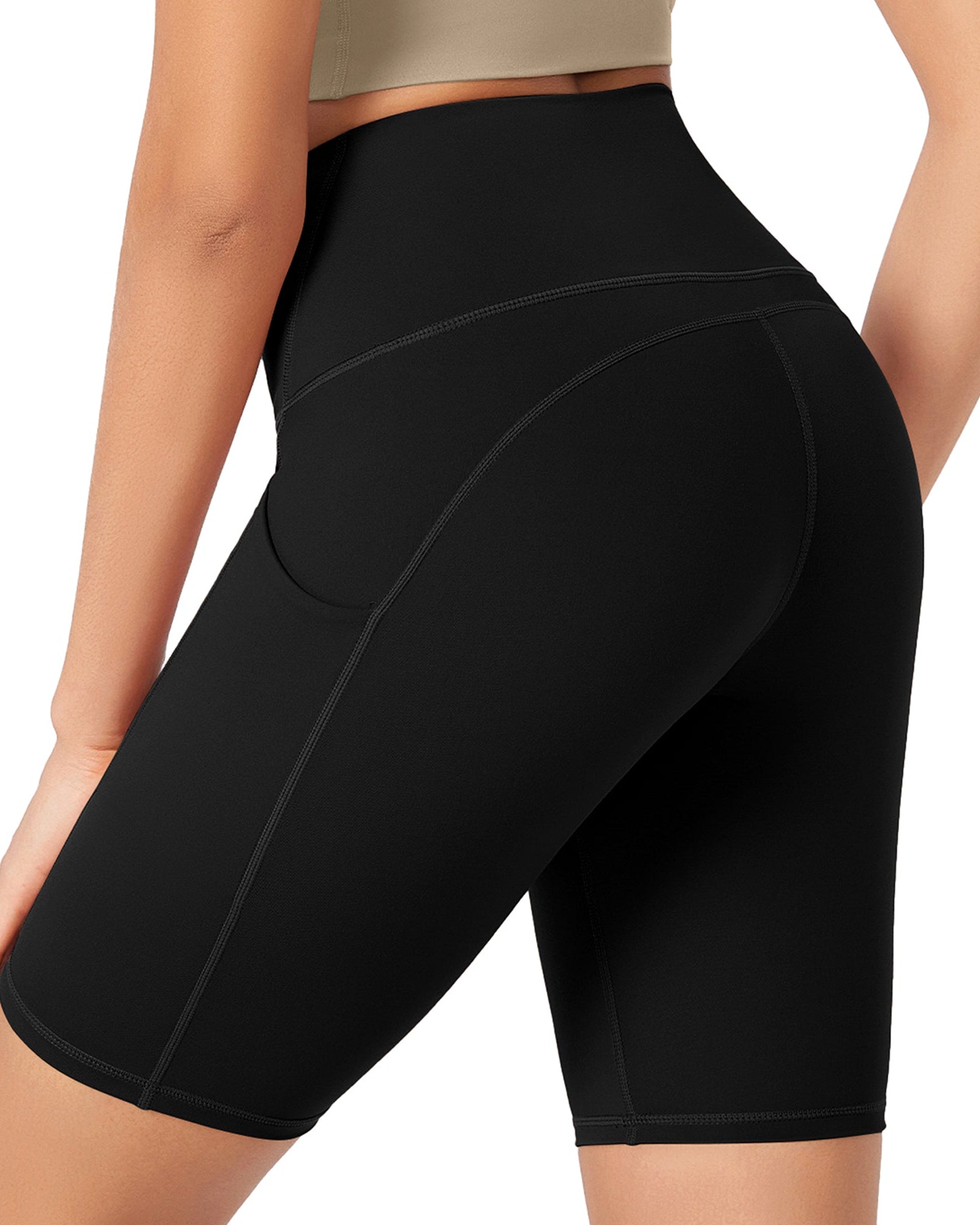 ODLEX 8 Inseam High Waist Workout Athletic Biker Shorts with Pockets - ododos