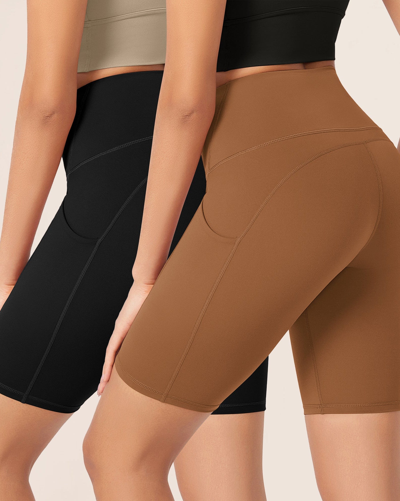 ODLEX 2-Pack 8 Inseam High Waist Workout Athletic Biker Shorts with Pockets - ododos