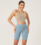 ODLEX 2-Pack 8 Inseam High Waist Workout Athletic Biker Shorts with Pockets - ododos