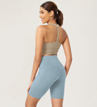 ODLEX 2-Pack 8 Inseam High Waist Workout Athletic Biker Shorts with Pockets - ododos