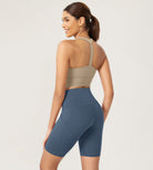 ODLEX 2-Pack 8 Inseam High Waist Workout Athletic Biker Shorts with Pockets - ododos