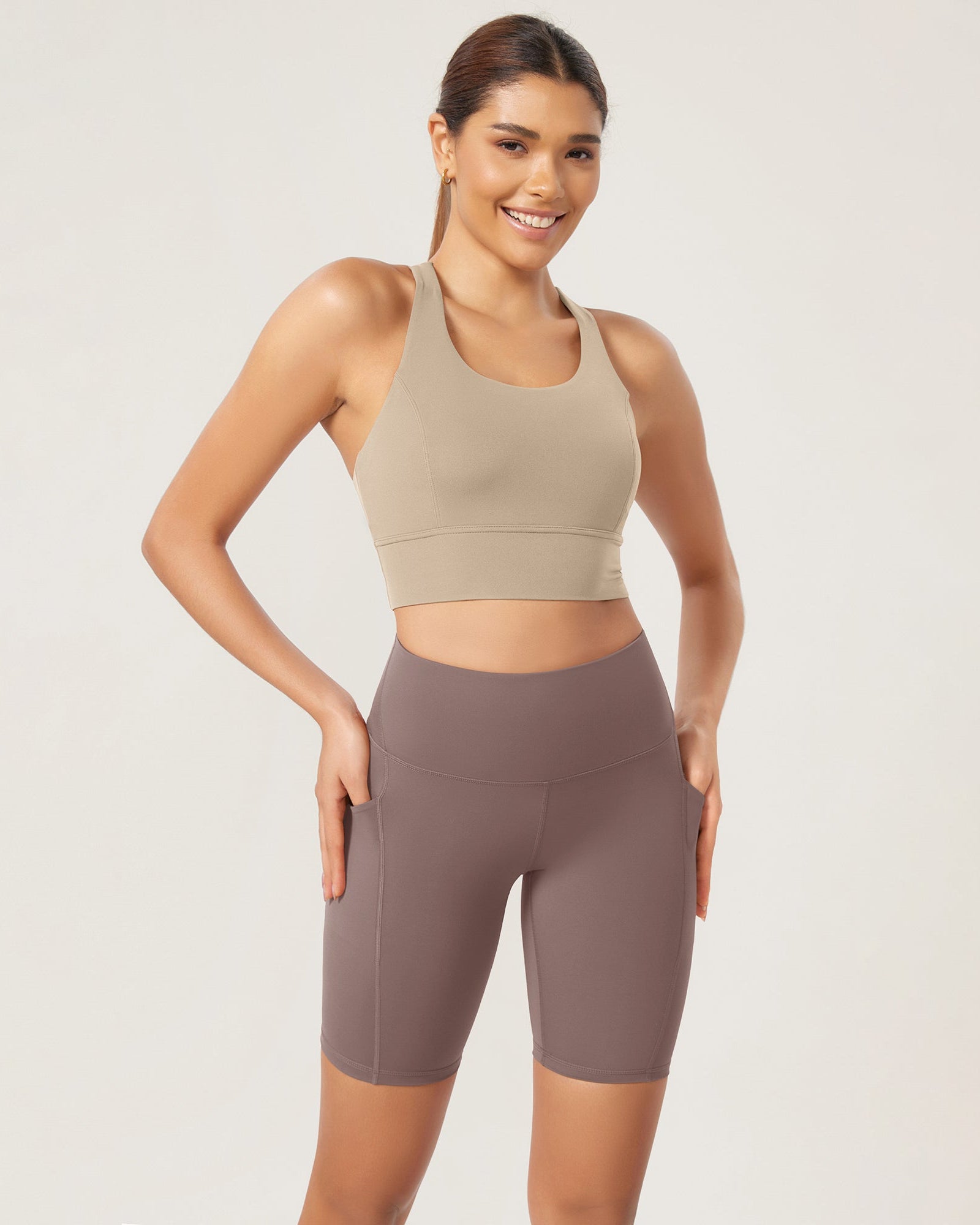 ODLEX 2-Pack 8 Inseam High Waist Workout Athletic Biker Shorts with Pockets - ododos