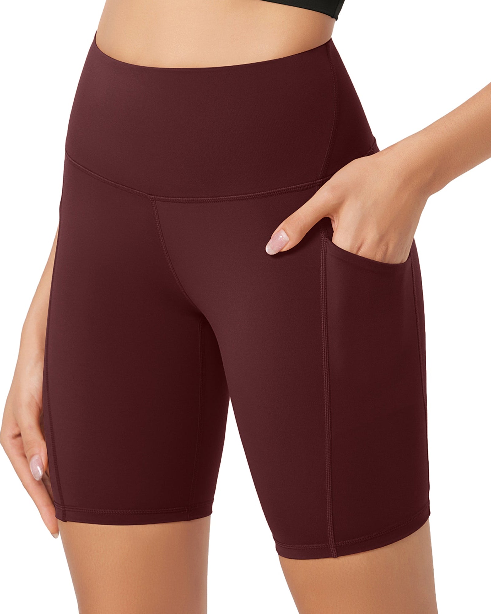 ODLEX 8 Inseam High Waist Workout Athletic Biker Shorts with Pockets - ododos