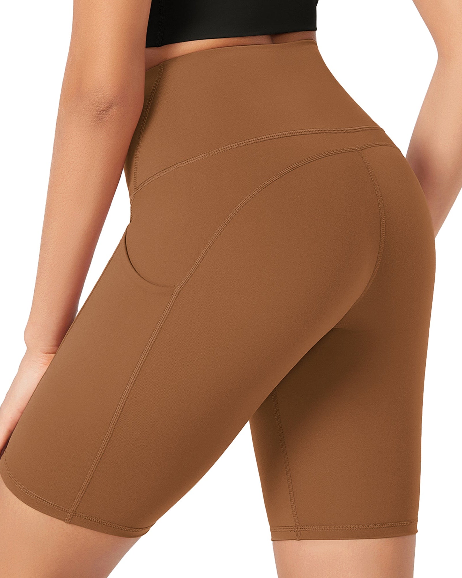 ODLEX 8 Inseam High Waist Workout Athletic Biker Shorts with Pockets - ododos