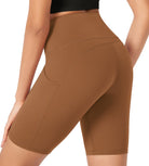 ODLEX 8 Inseam High Waist Workout Athletic Biker Shorts with Pockets - ododos