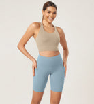 ODLEX 8 Inseam High Waist Workout Athletic Biker Shorts with Pockets - ododos