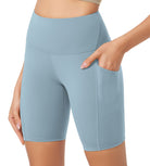 ODLEX 8 Inseam High Waist Workout Athletic Biker Shorts with Pockets - ododos