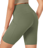 ODLEX 8 Inseam High Waist Workout Athletic Biker Shorts with Pockets - ododos