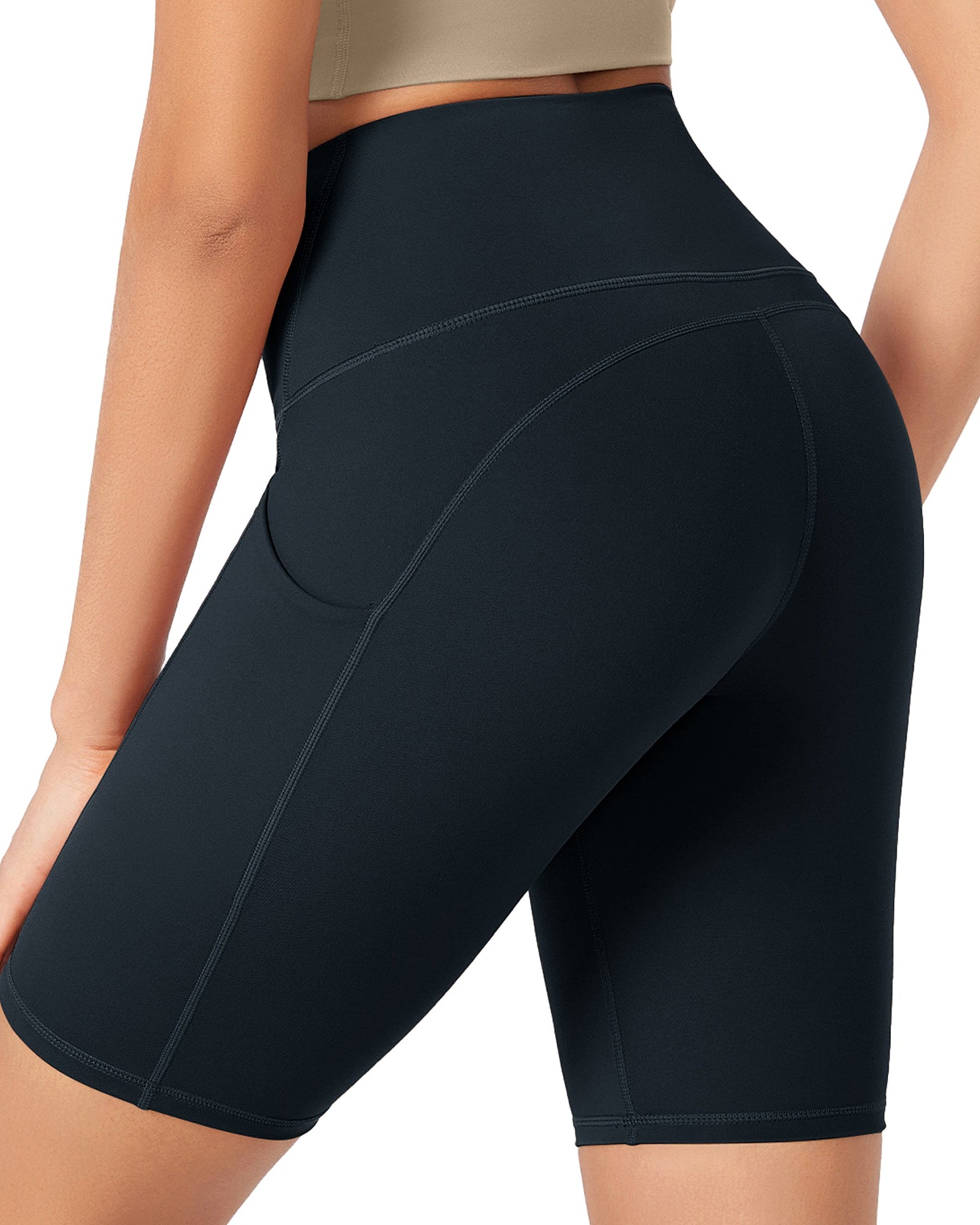 ODLEX 8 Inseam High Waist Workout Athletic Biker Shorts with Pockets - ododos