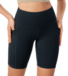ODLEX 8 Inseam High Waist Workout Athletic Biker Shorts with Pockets Deep Navy - ododos