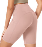ODLEX 8 Inseam High Waist Workout Athletic Biker Shorts with Pockets - ododos