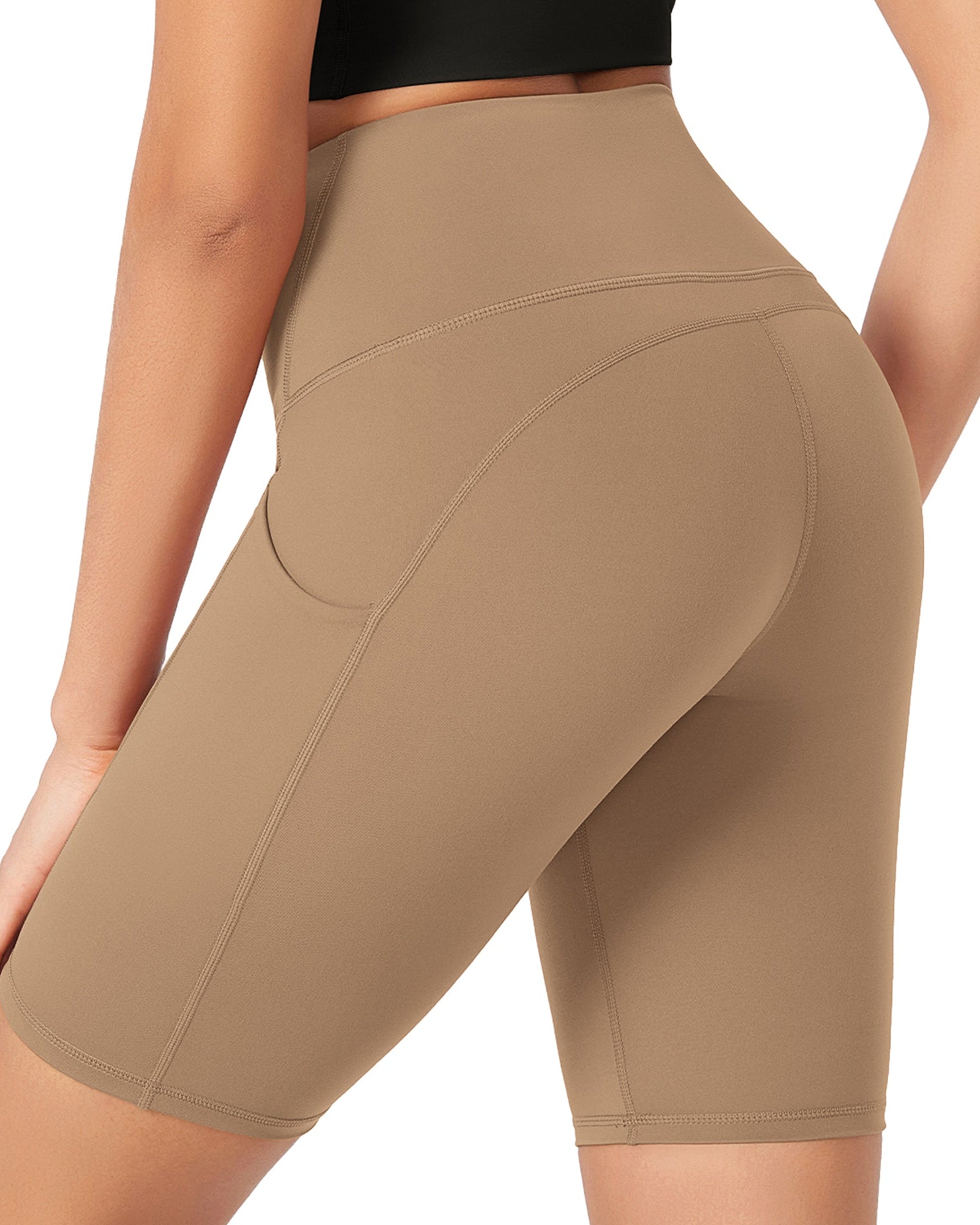 ODLEX 8 Inseam High Waist Workout Athletic Biker Shorts with Pockets - ododos