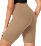 ODLEX 8 Inseam High Waist Workout Athletic Biker Shorts with Pockets - ododos