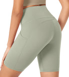 ODLEX 8 Inseam High Waist Workout Athletic Biker Shorts with Pockets - ododos