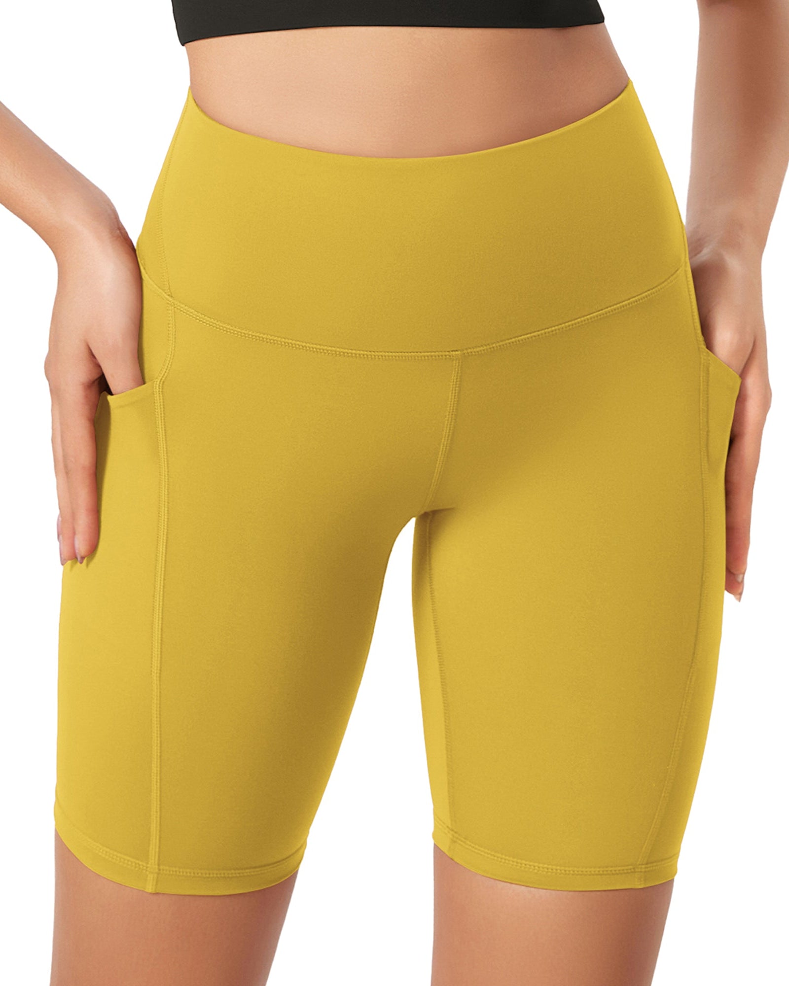 ODLEX 8 Inseam High Waist Workout Athletic Biker Shorts with Pockets - ododos