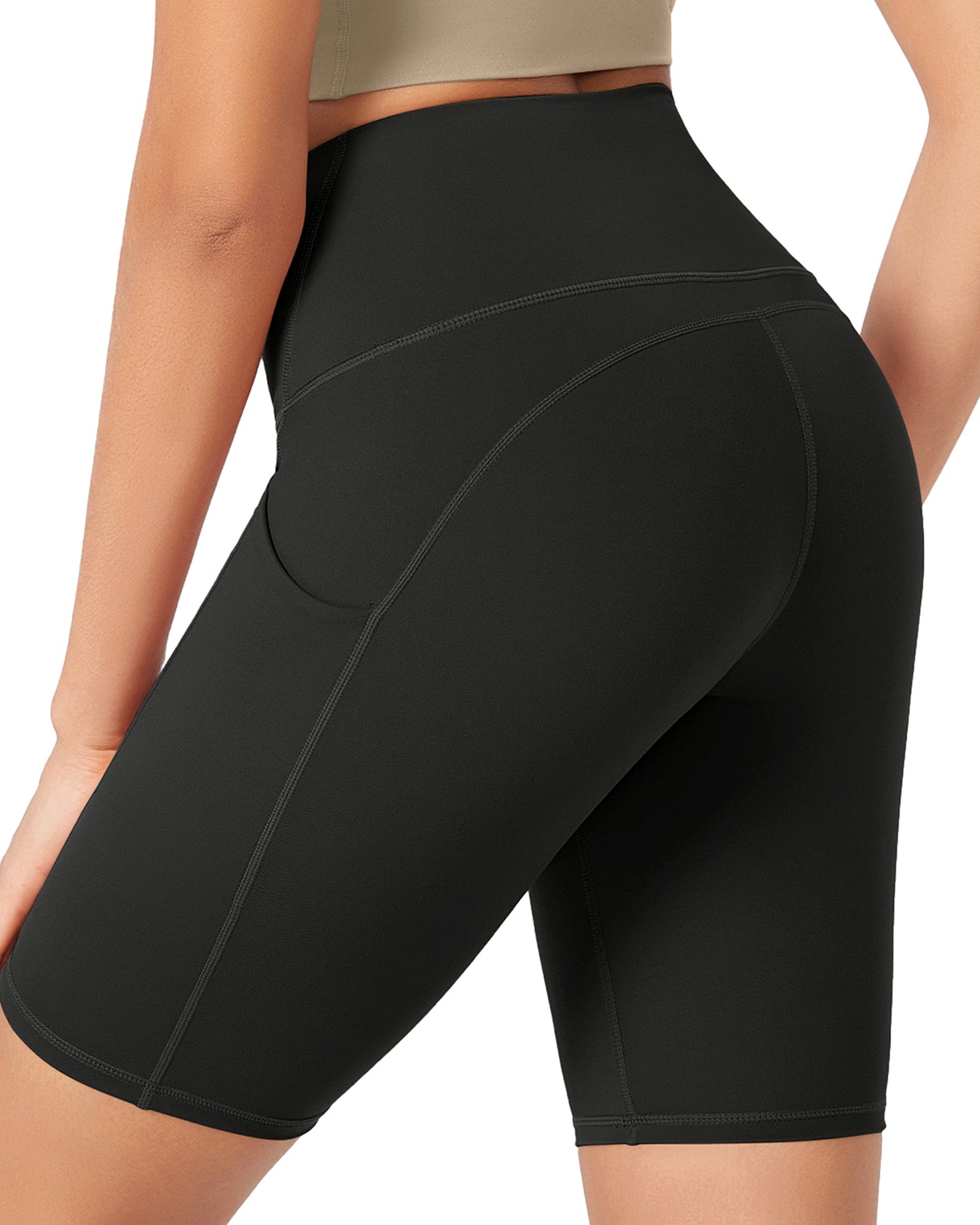 ODLEX 8 Inseam High Waist Workout Athletic Biker Shorts with Pockets - ododos