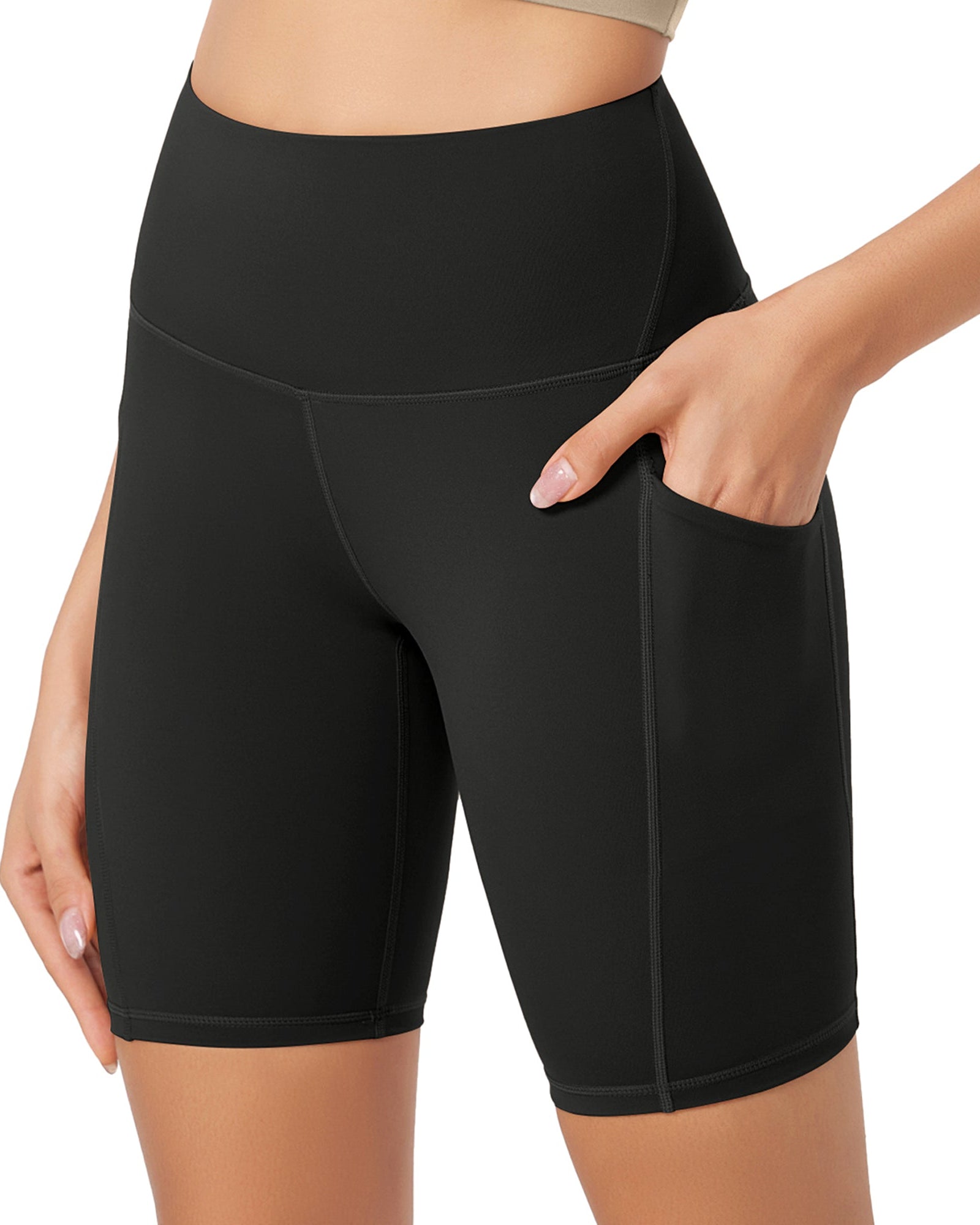 ODLEX 8 Inseam High Waist Workout Athletic Biker Shorts with Pockets - ododos