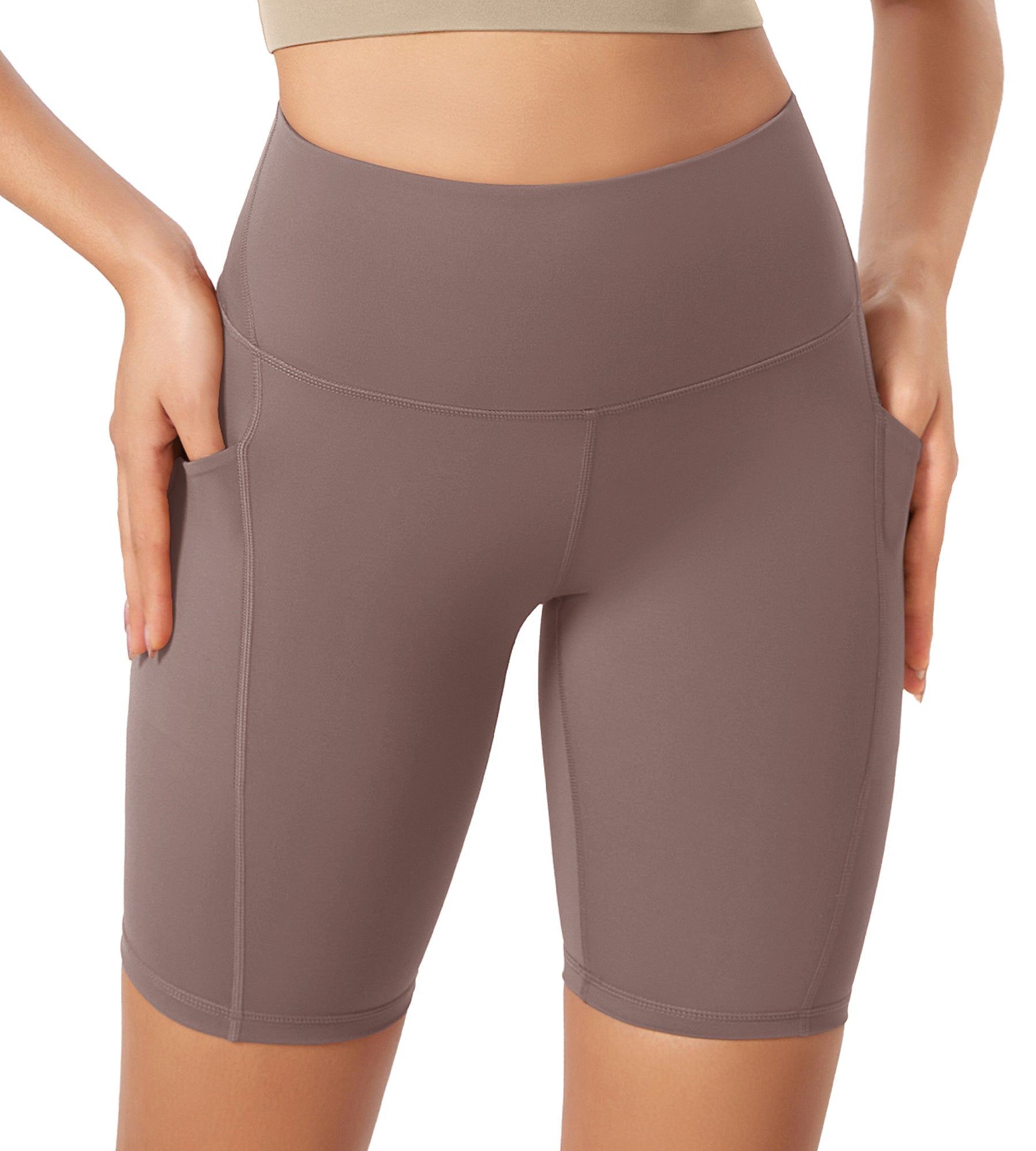 ODLEX 8 Inseam High Waist Workout Athletic Biker Shorts with Pockets - ododos