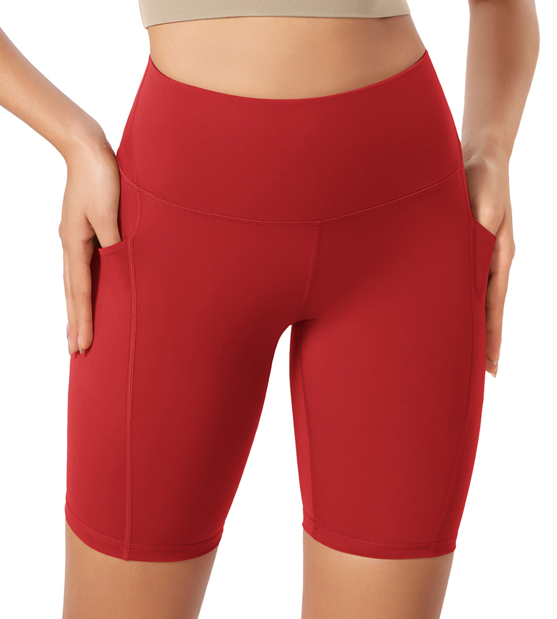 ODLEX 8 Inseam High Waist Workout Athletic Biker Shorts with Pockets - ododos