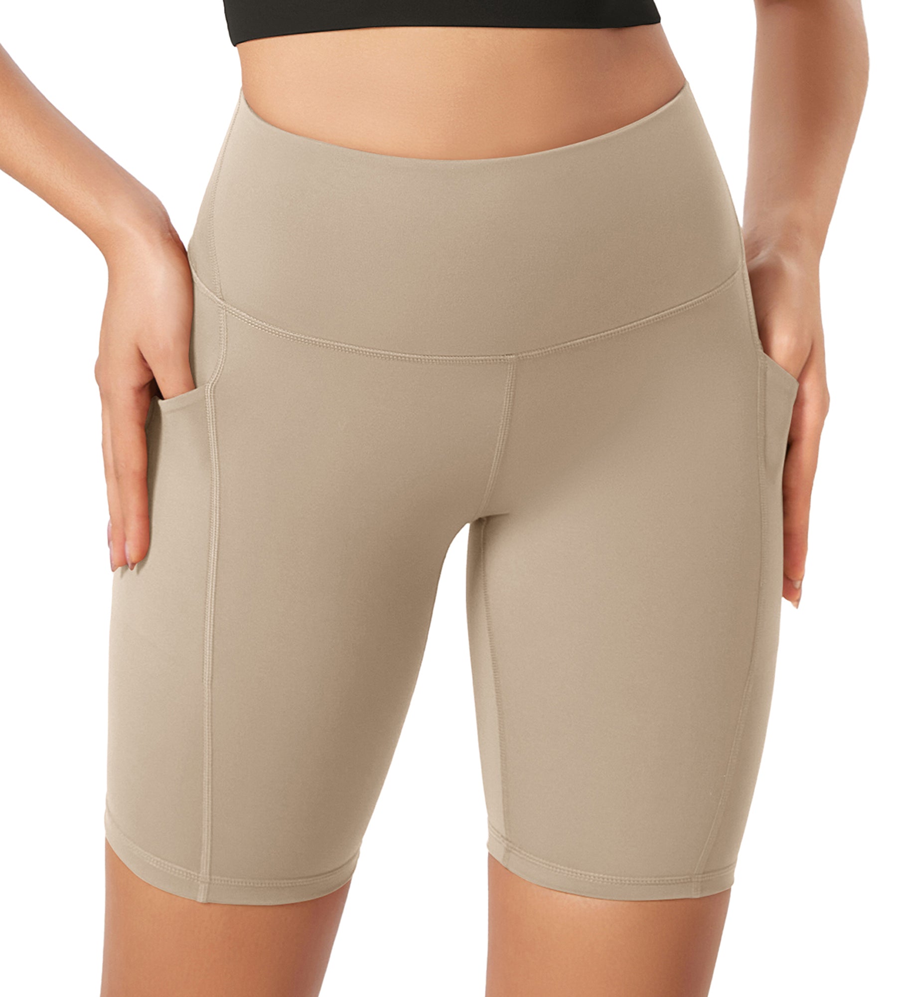 ODLEX 8 Inseam High Waist Workout Athletic Biker Shorts with Pockets - ododos