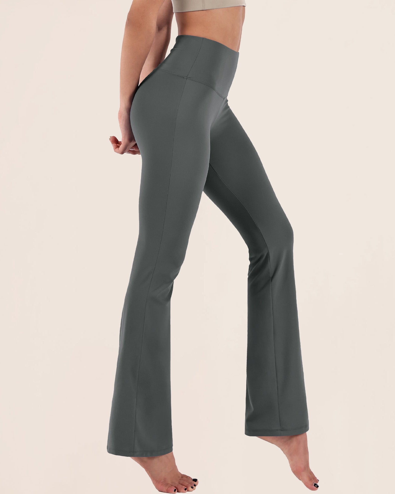 29 High Waisted Flared Work Pants - ododos