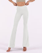 29 High Waisted Flared Work Pants White - ododos