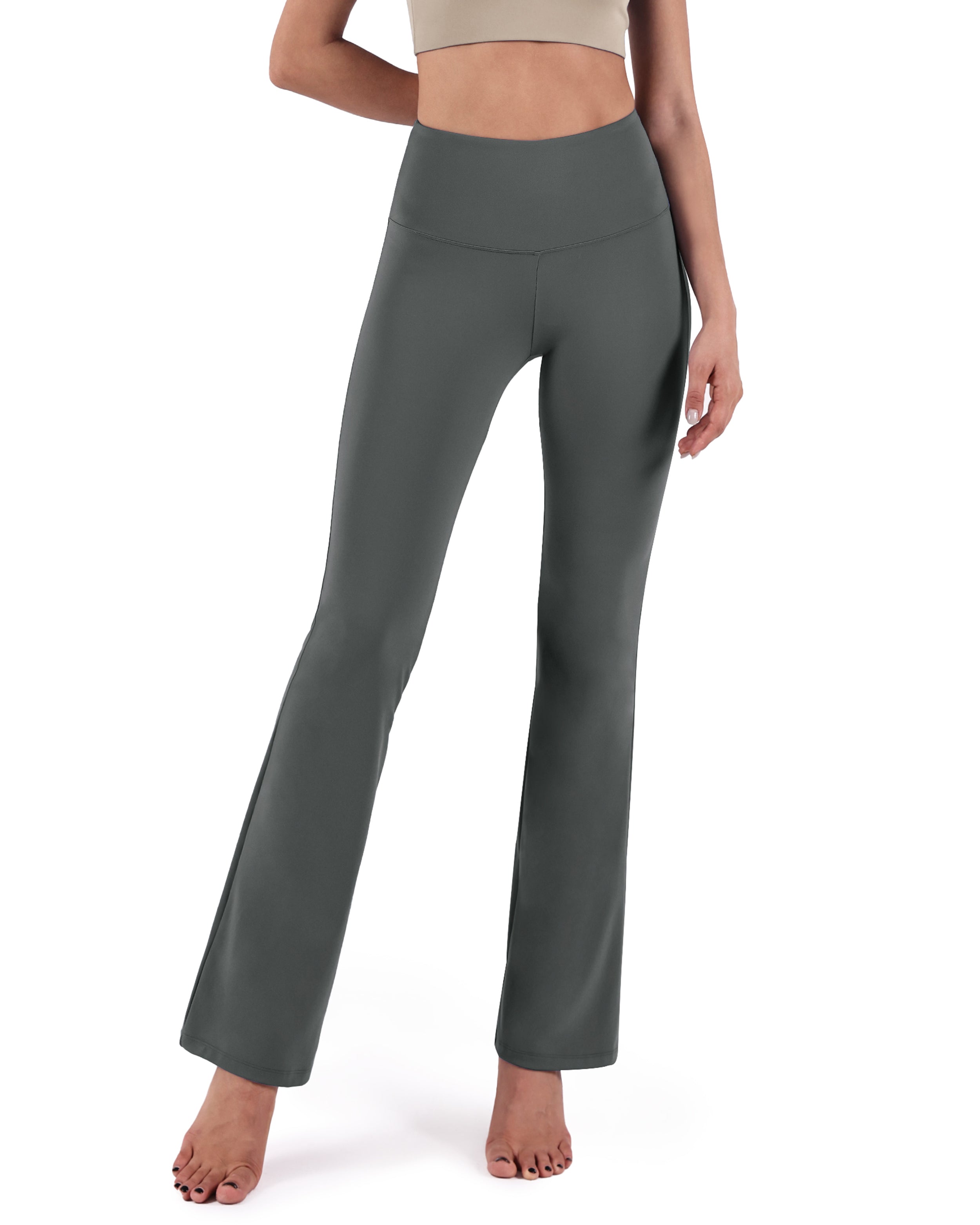 29 High Waisted Flared Work Pants - ododos