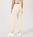 Cotton French Terry High Waist Drawstring Lounge Pants - ododos