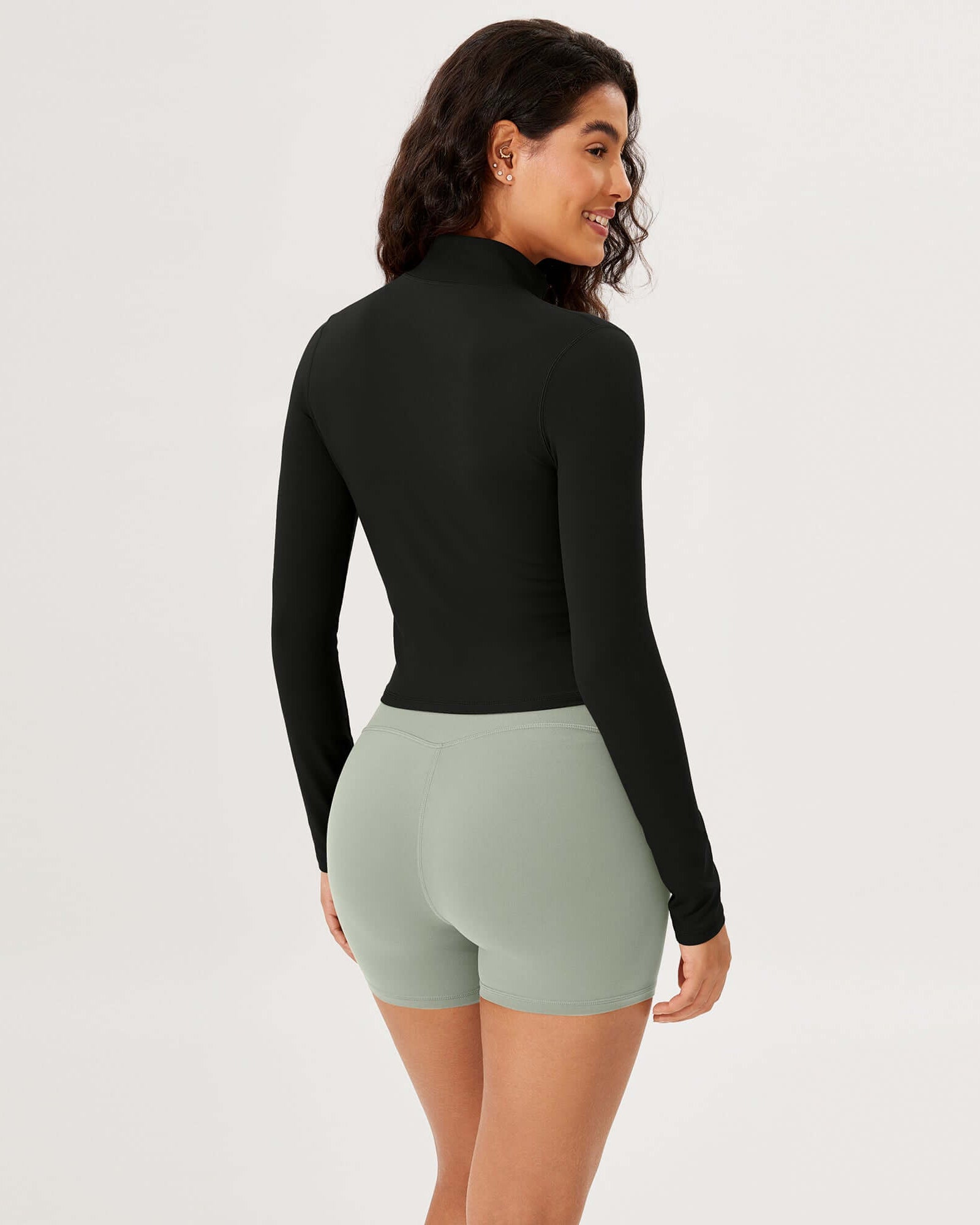 Athletic Full Zip Mock Neck Lightweight Jacket - ododos