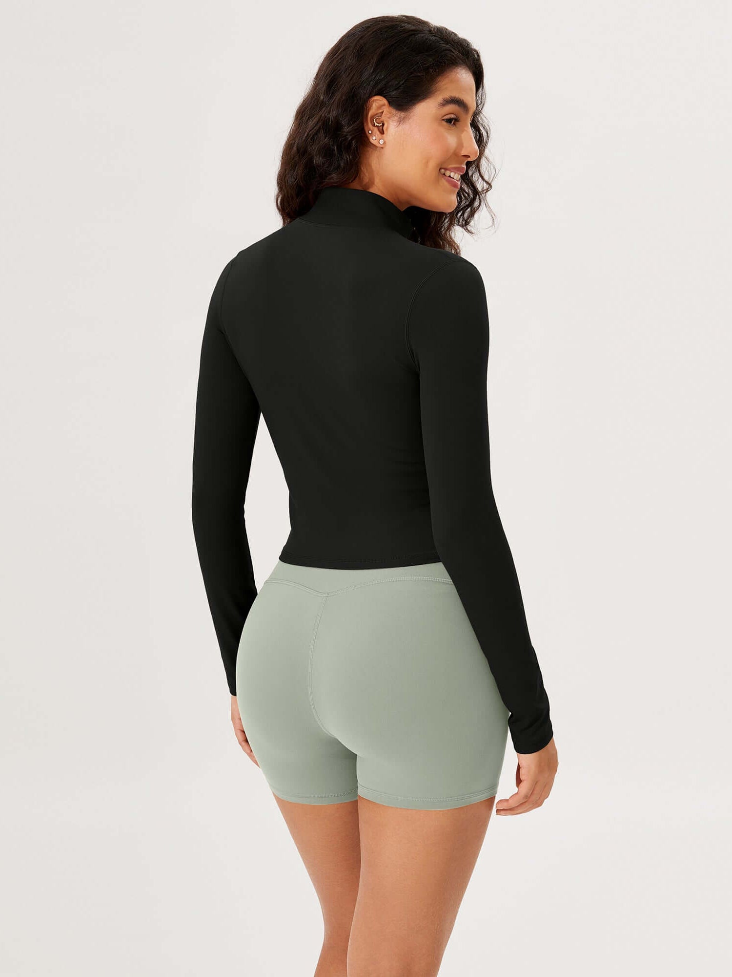 Athletic Full Zip Mock Neck Lightweight Jacket - ododos
