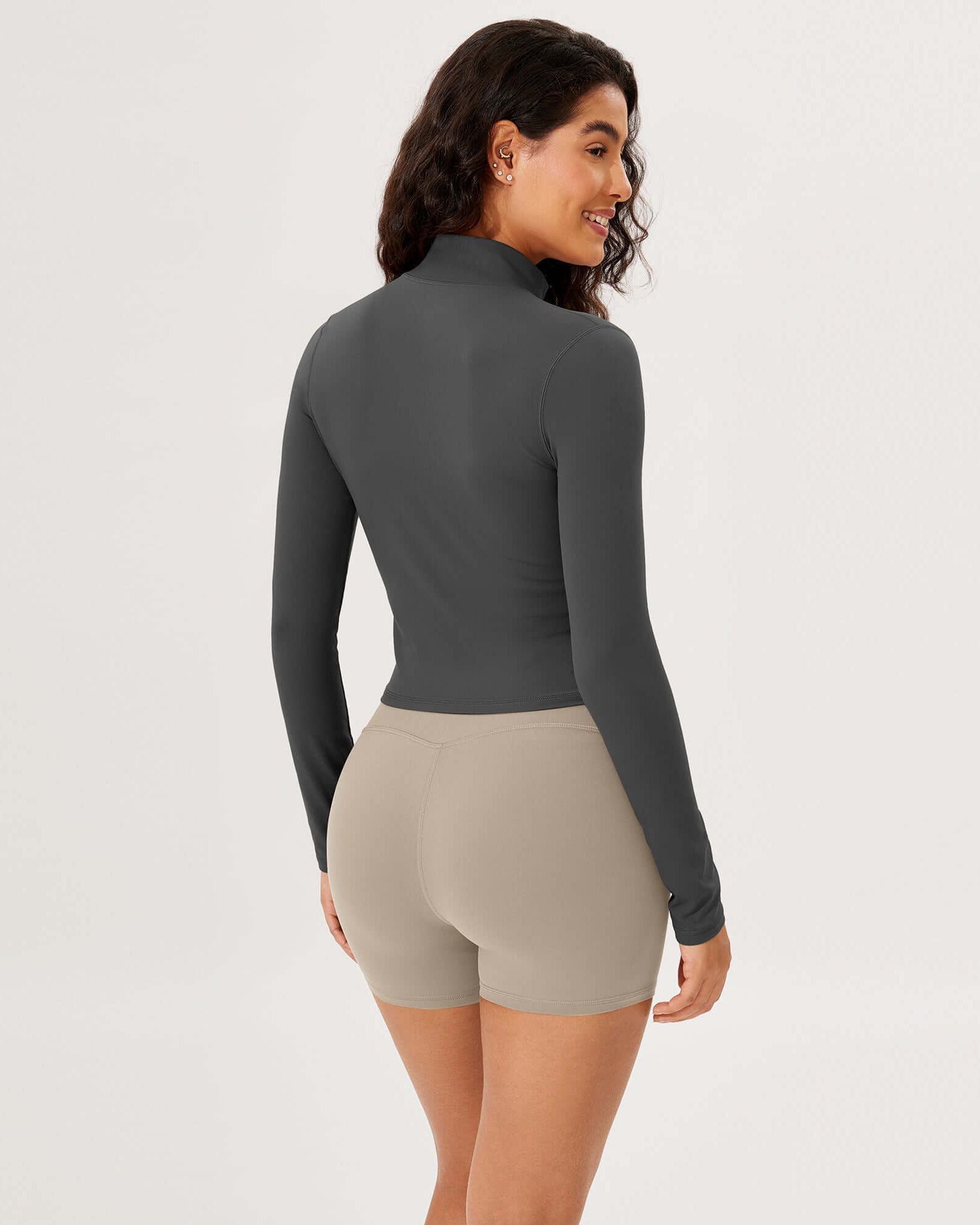 Athletic Full Zip Mock Neck Lightweight Jacket - ododos