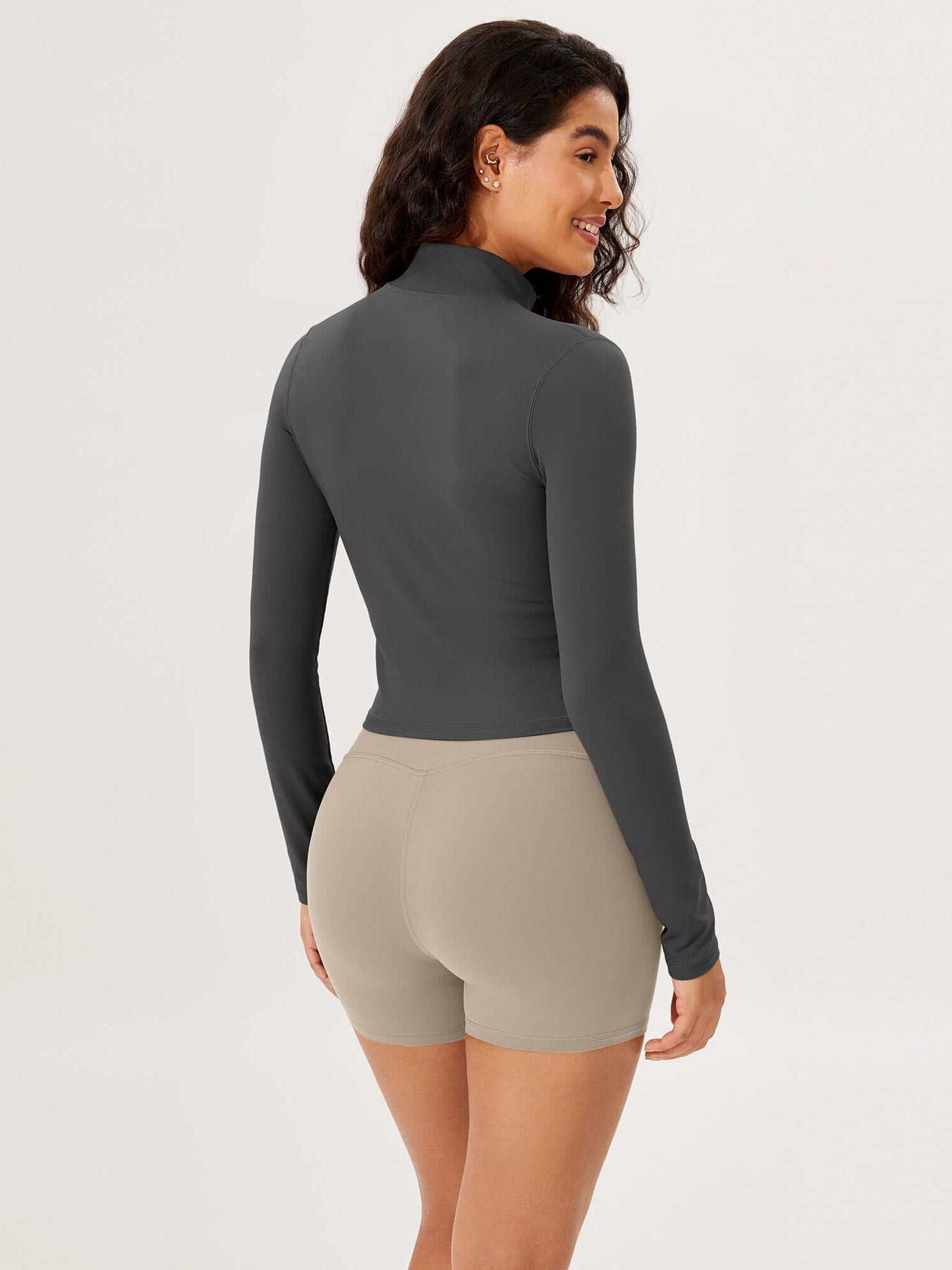 Athletic Full Zip Mock Neck Lightweight Jacket - ododos