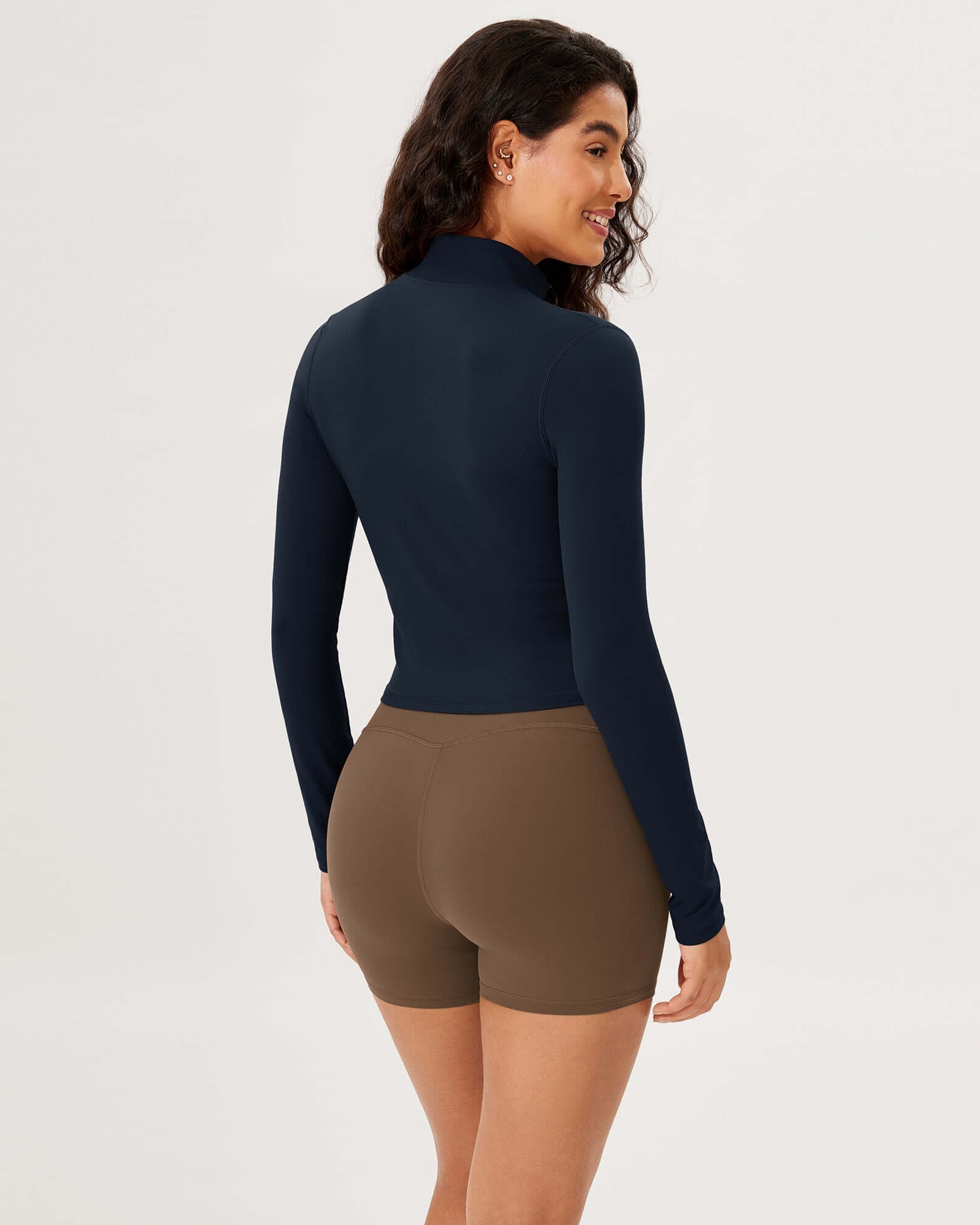 Athletic Full Zip Mock Neck Lightweight Jacket - ododos