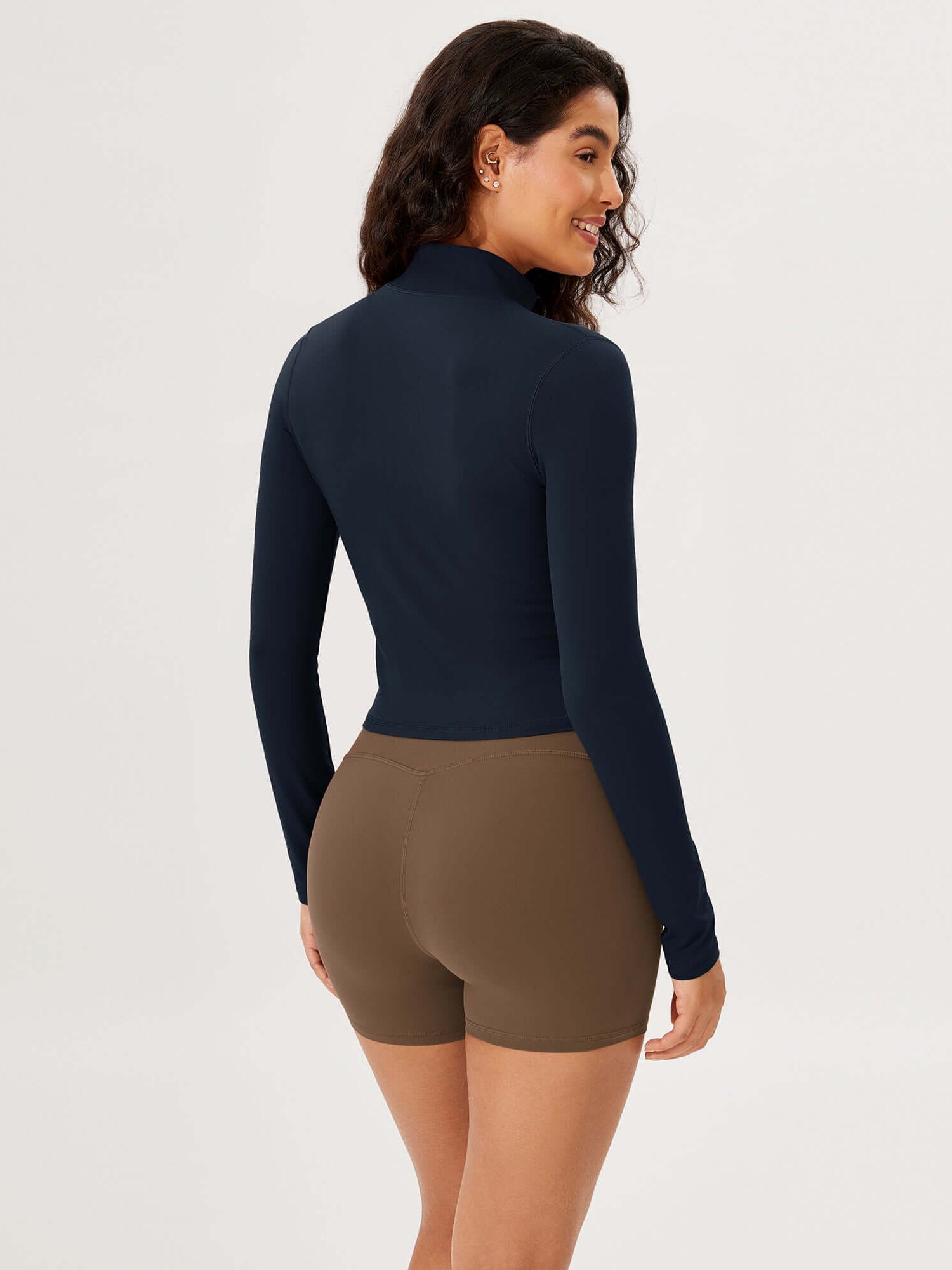 Athletic Full Zip Mock Neck Lightweight Jacket - ododos