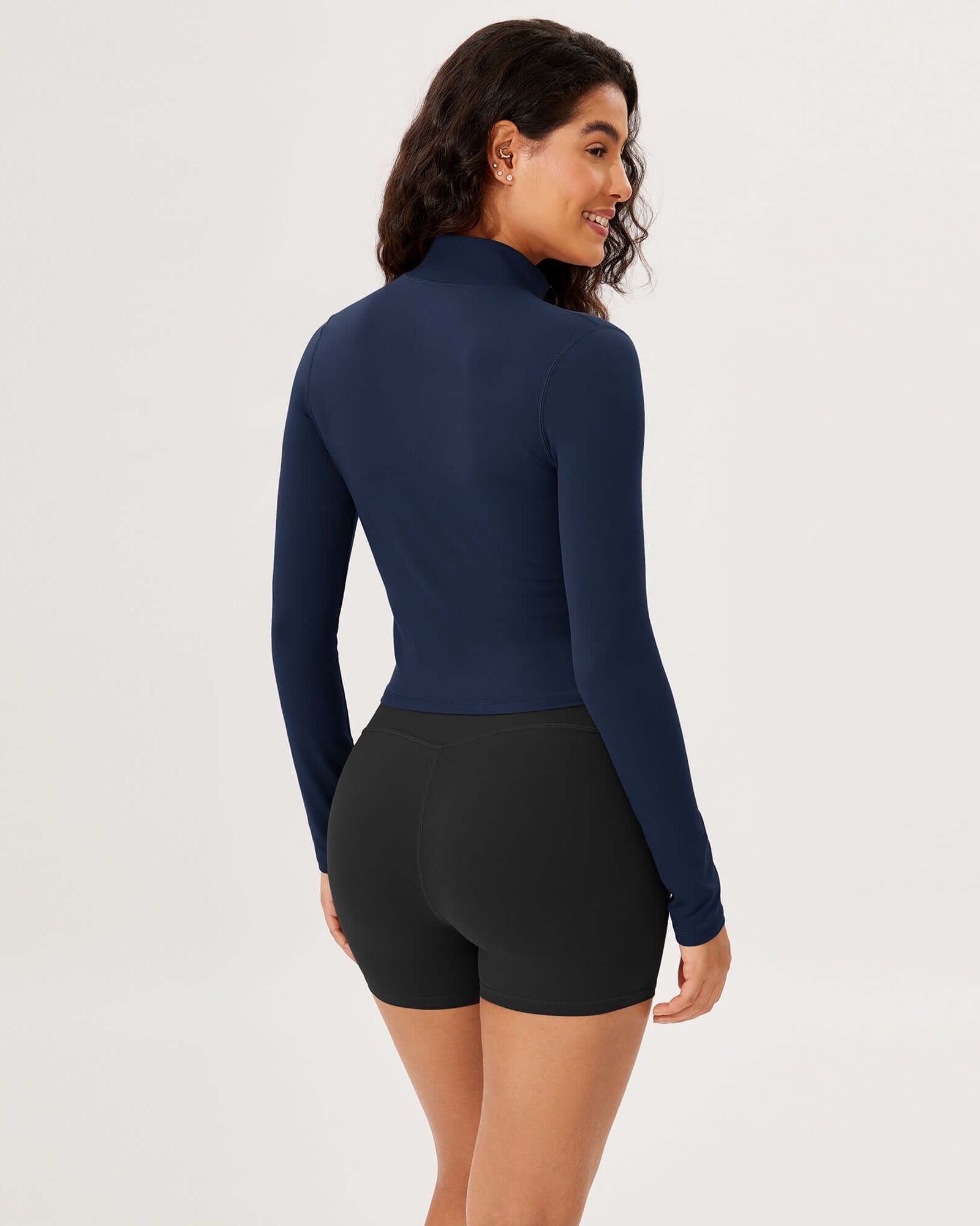 Athletic Full Zip Mock Neck Lightweight Jacket - ododos