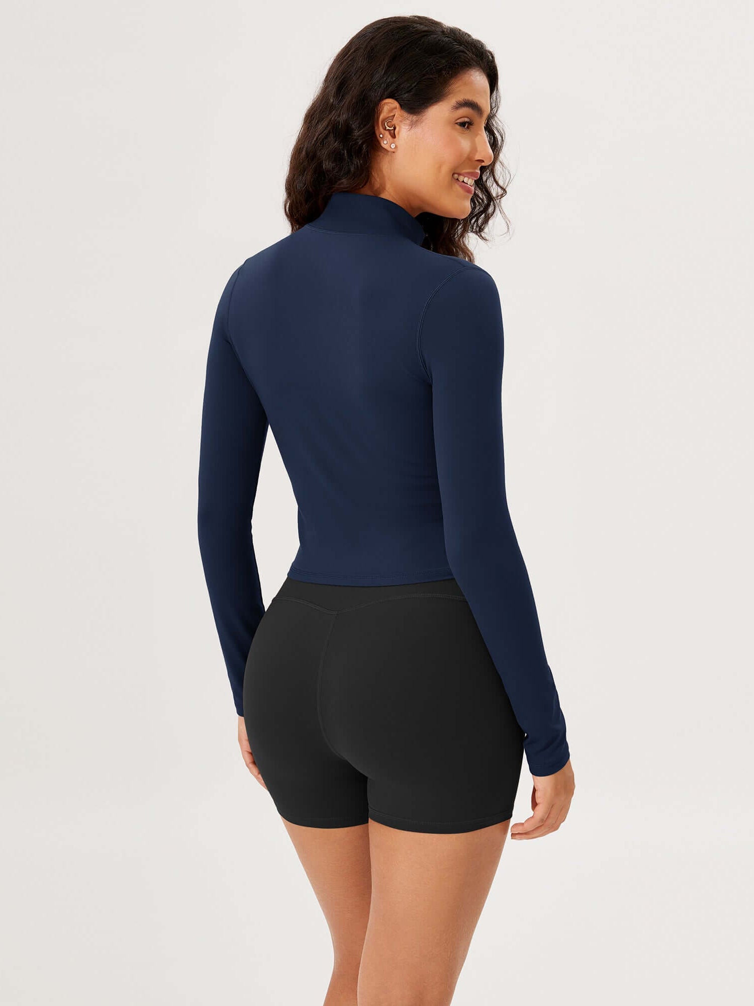 Athletic Full Zip Mock Neck Lightweight Jacket - ododos