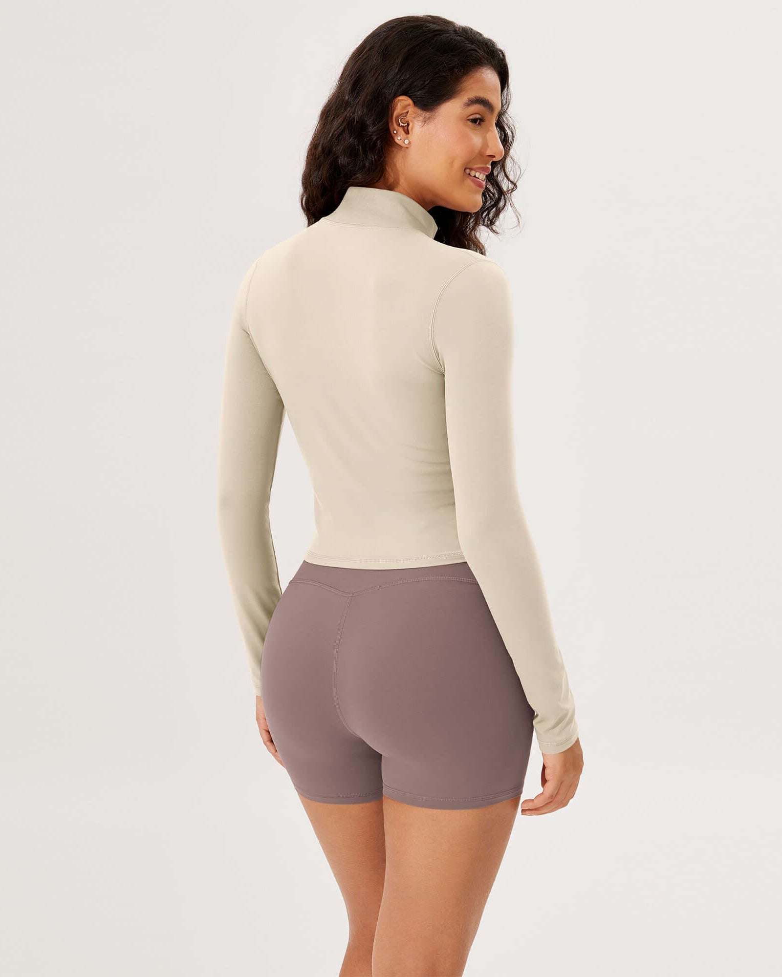 Athletic Full Zip Mock Neck Lightweight Jacket - ododos