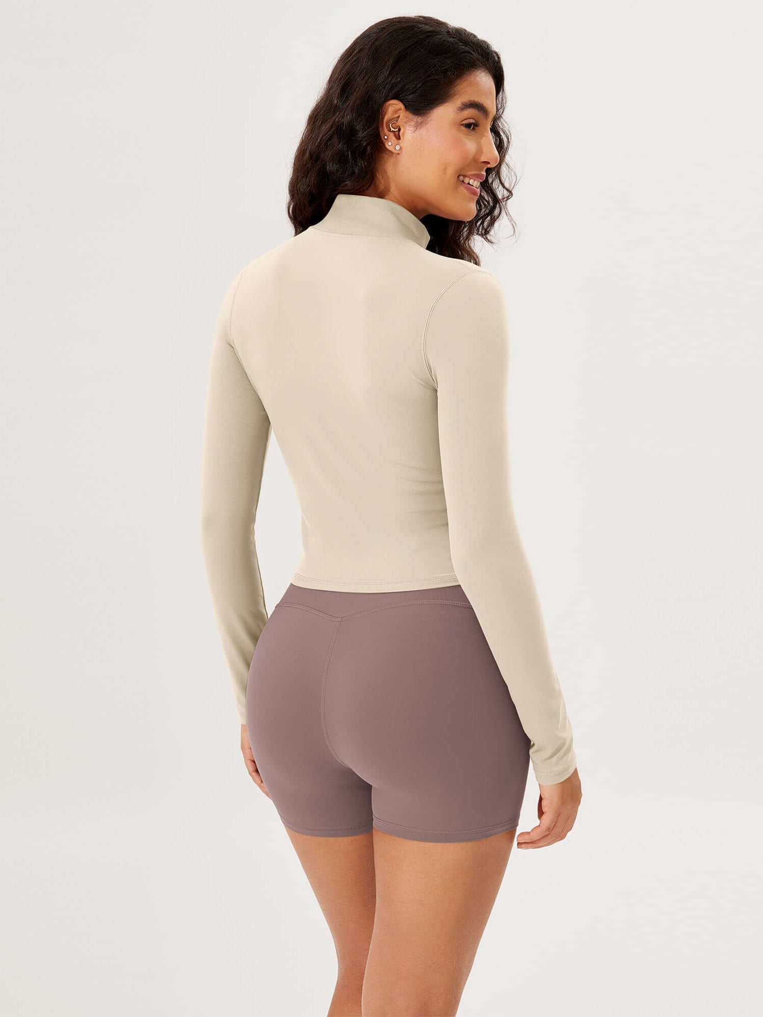 Athletic Full Zip Mock Neck Lightweight Jacket - ododos