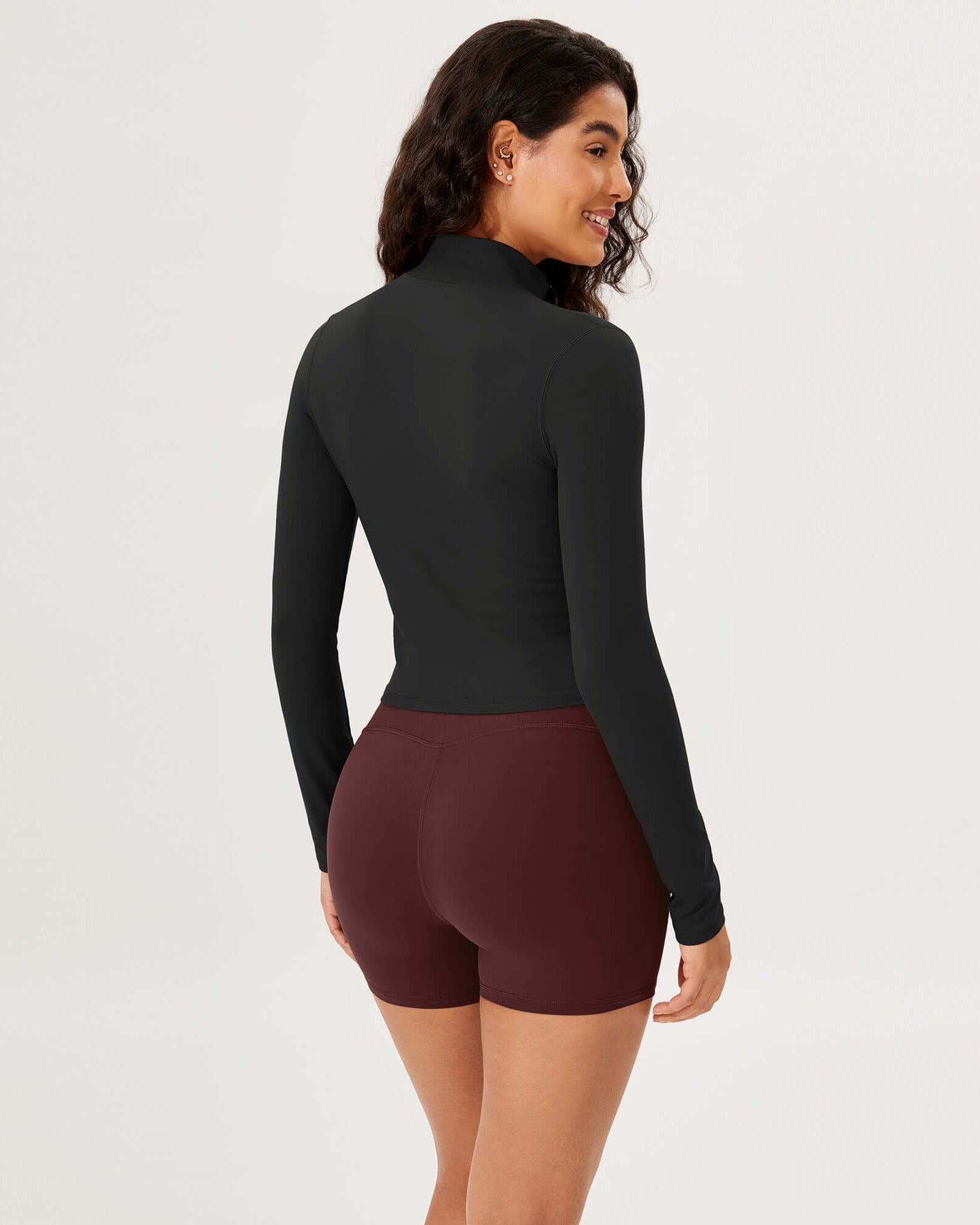 Athletic Full Zip Mock Neck Lightweight Jacket - ododos