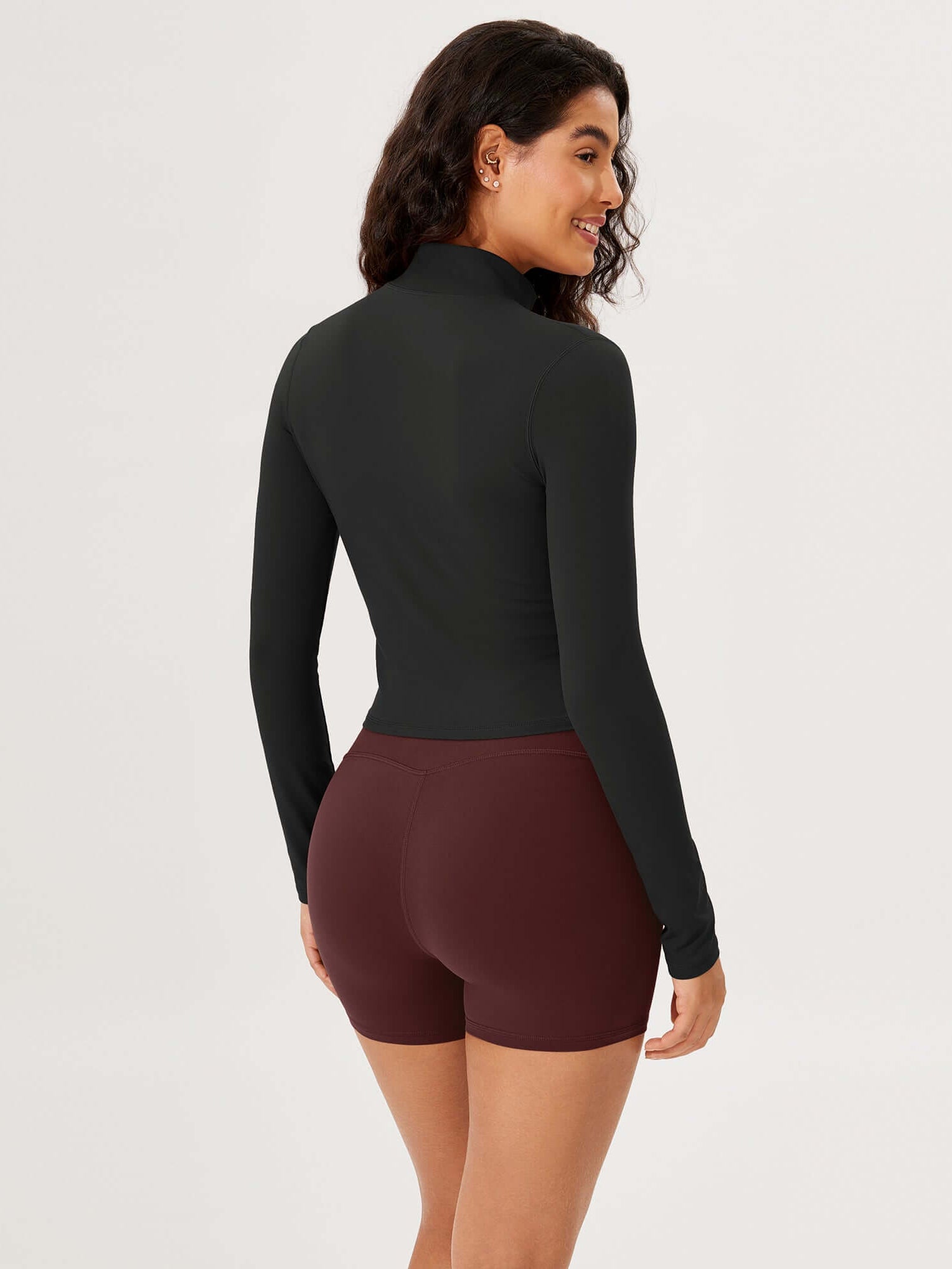 Athletic Full Zip Mock Neck Lightweight Jacket - ododos