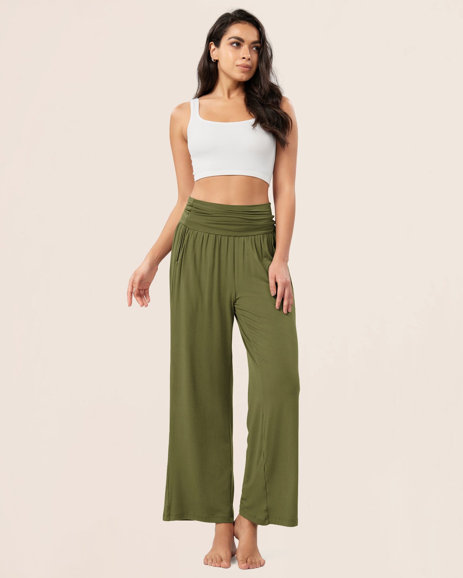 26 Wide Leg Palazzo Loose Comfy Lounge Pants with Pockets - ododos