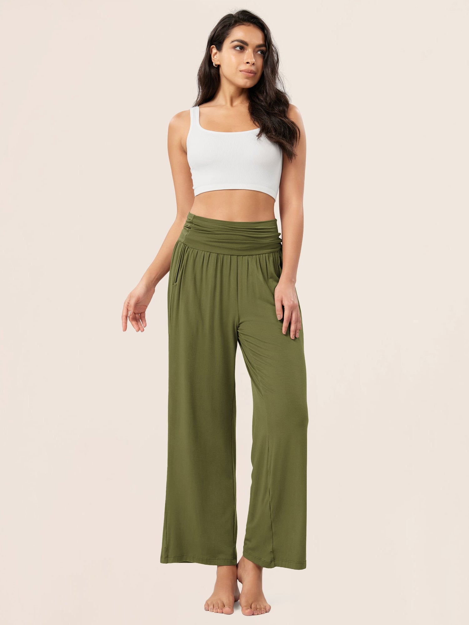 26 Wide Leg Palazzo Loose Comfy Lounge Pants with Pockets - ododos